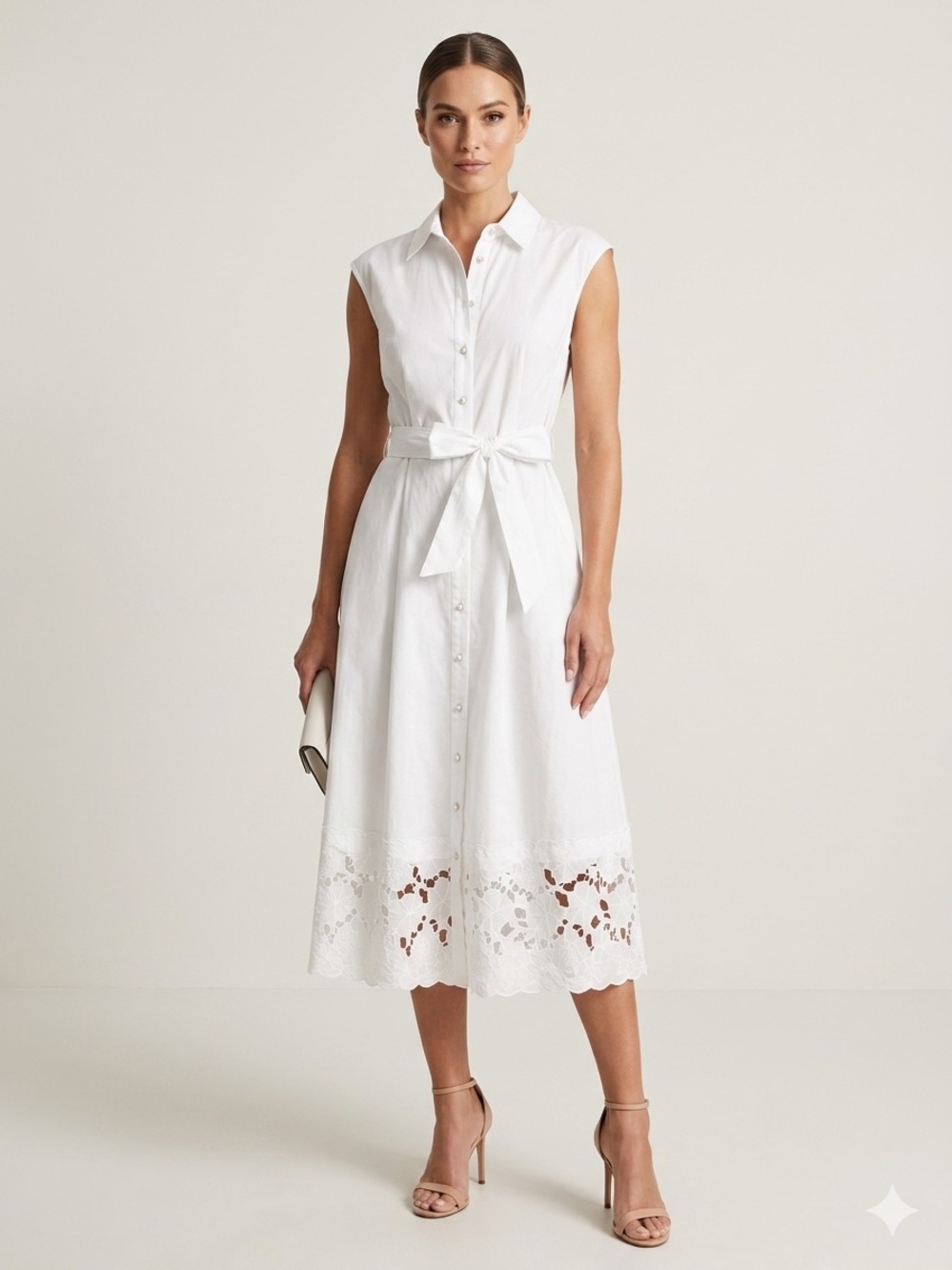Ellen Tracy Maxi Dress with Lace Hem